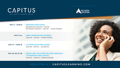 Upcoming Classes at CAPITUS Real Estate Learning Center