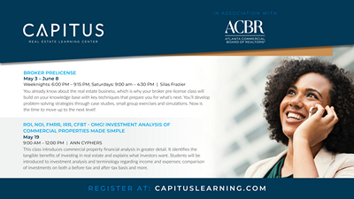 Upcoming Commercial Real Estate Classes at CAPITUS Real Estate Learning Center